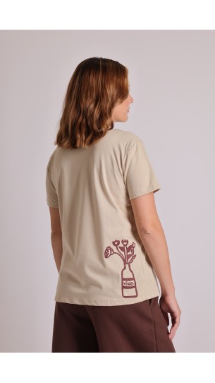 VINO  FLORERO  Remera B130